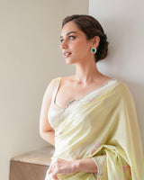 The Iris Saree In Pistachio