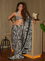 The Zebra Print Saree