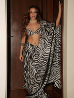 The Zebra Print Saree