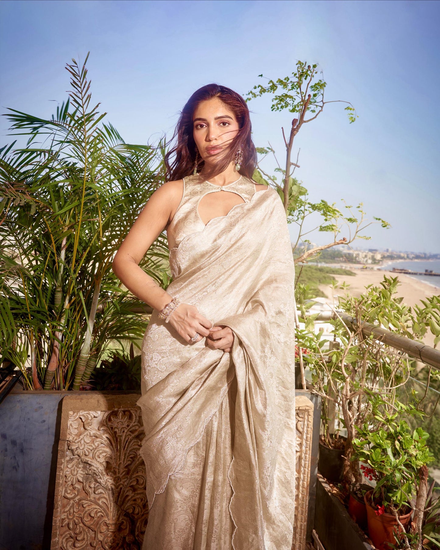 The Jenna Saree In Champagne
