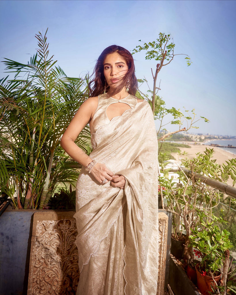 The Jenna Saree In Champagne