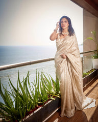 Bhumi Pednekar in The Jenna Saree In Champagne