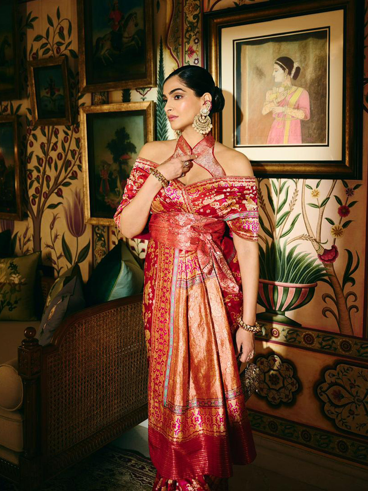 Handwoven Ruby Red Mashroo Silk Saree