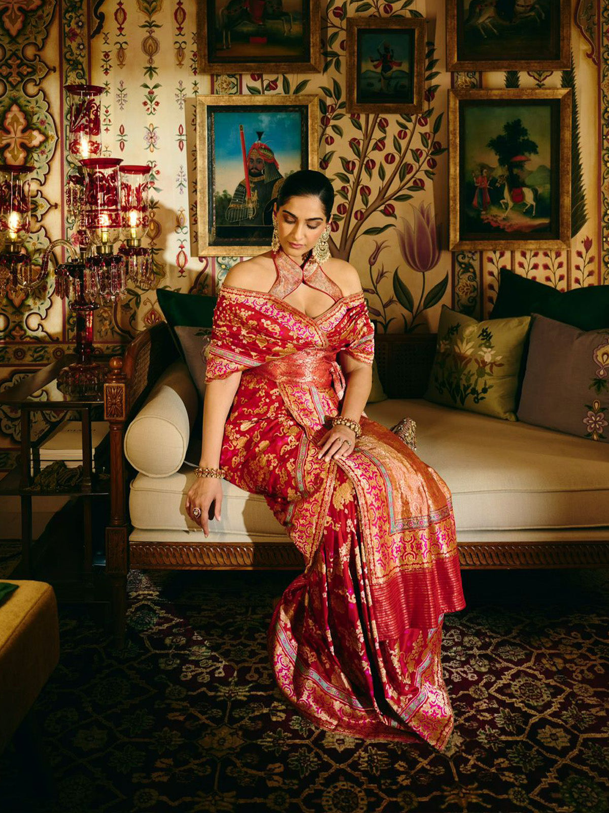 Handwoven Ruby Red Mashroo Silk Saree