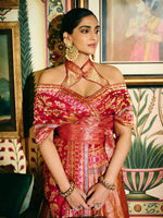 Handwoven Ruby Red Mashroo Silk Saree