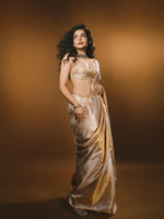 Mithila Palkar in Handwoven Gold Kanjivaram Saree