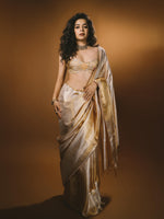 Mithila Palkar in Handwoven Gold Kanjivaram Saree