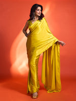Handwoven Citrine Yellow Silk Sarees