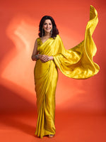 Handwoven Citrine Yellow Silk Sarees