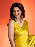 Handwoven Citrine Yellow Silk Sarees