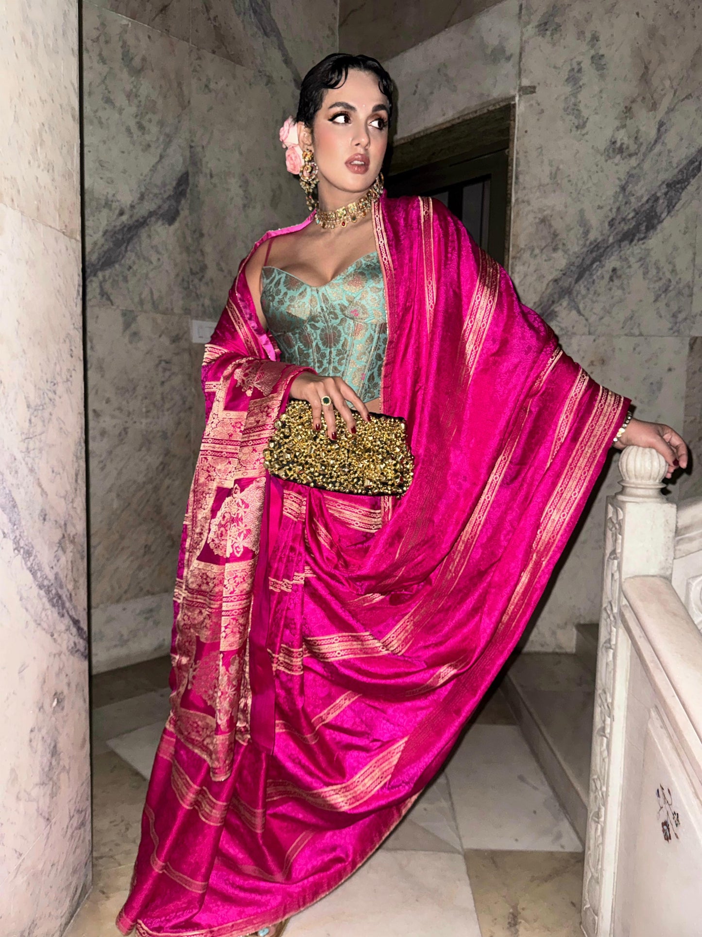 Handwoven Electric Pink Saree