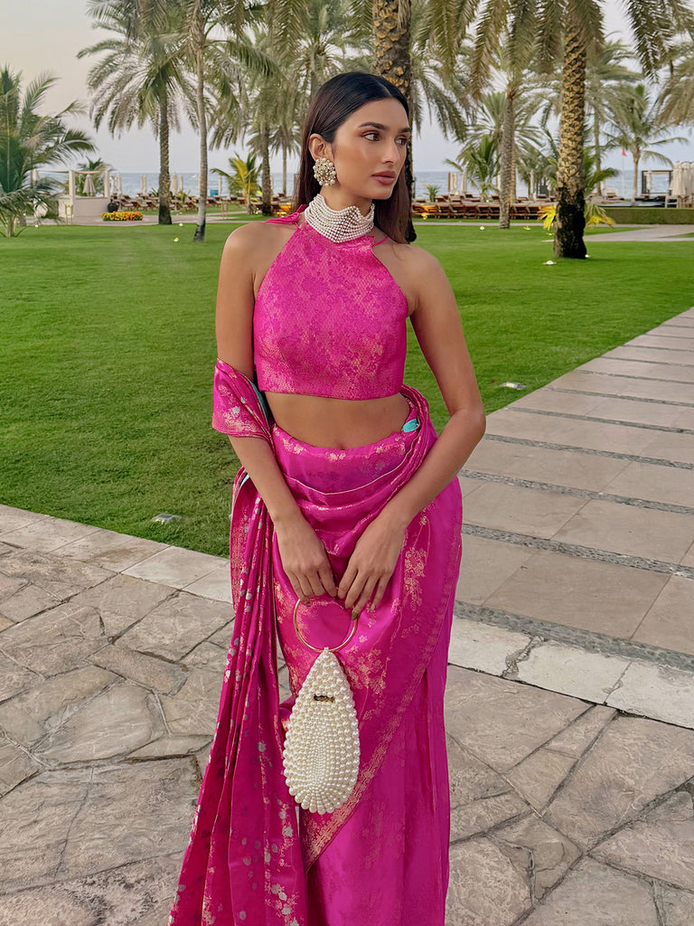 Handwoven Deep Pink Saree