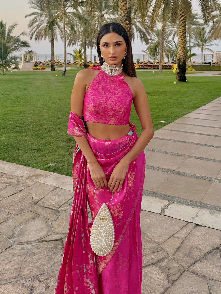 Handwoven Deep Pink Saree