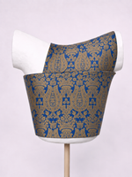 Handwoven Deep Blue & Gold Banarasi Emboss Blouse Fabric