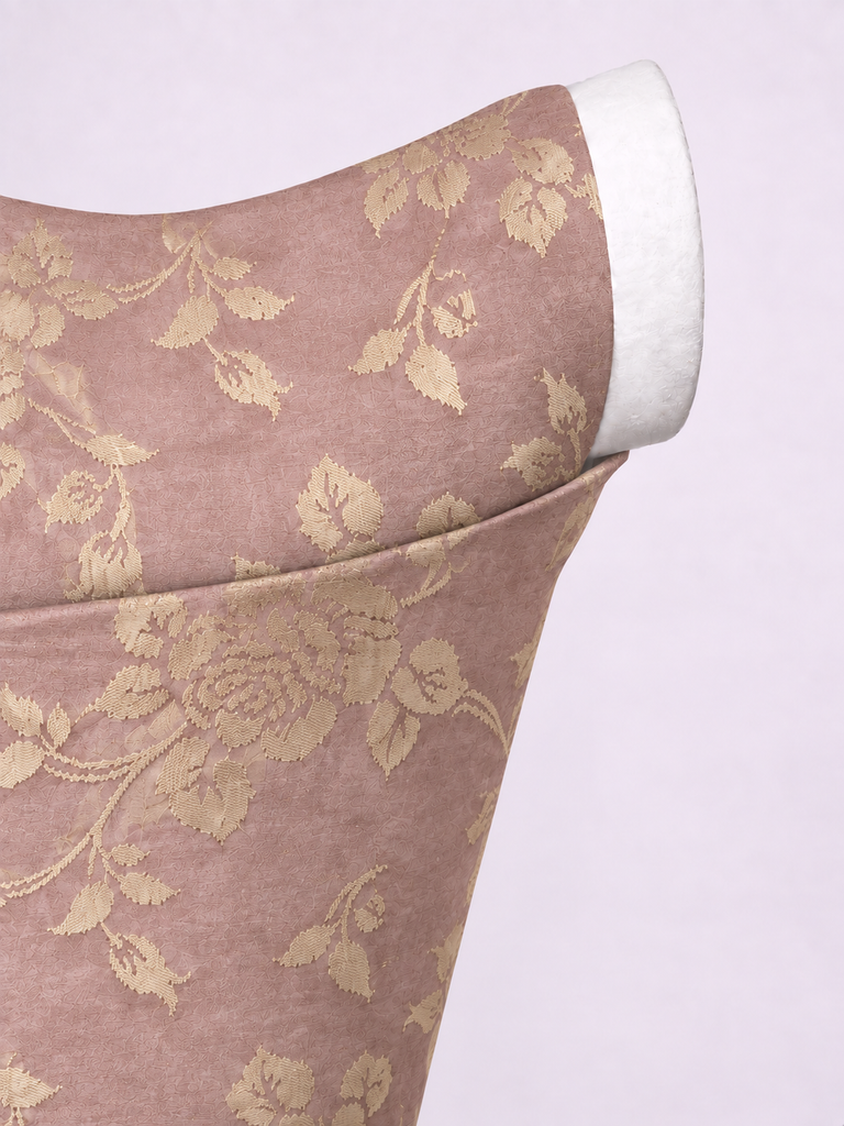 Handwoven Peach Cutwork Blouse Fabric