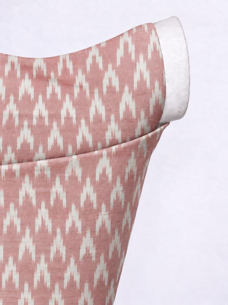 Handwoven Salmon Pink Cutwork Blouse Fabric