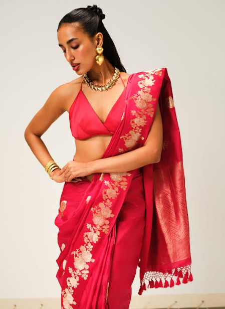 Handwoven Red Silk Saree