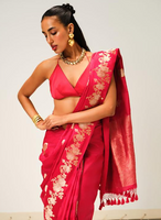 Handwoven Red Silk Saree