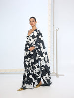 Black & White Cowhide Saree