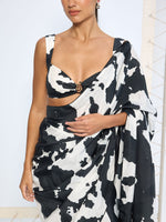 Black & White Cowhide Saree