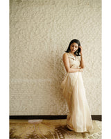 Handwoven Latte Beige Organza Saree