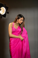 Handwoven Ekaya Pink Silk Saree