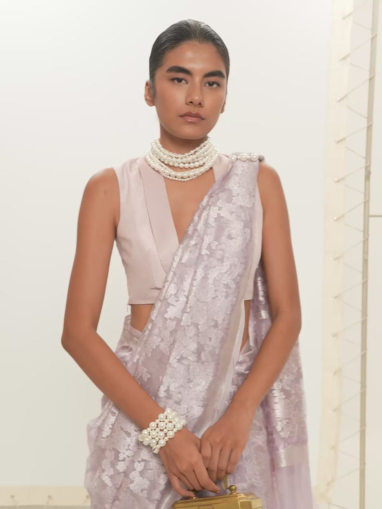 The Sasha Saree In Mauve
