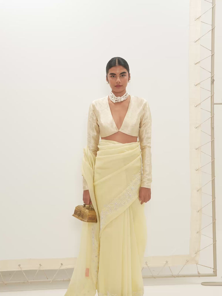 The Luna Saree In Lemon