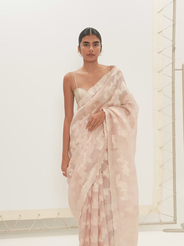 The Velma Saree In Peach