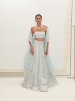 The Liza Lehenga Set In Aqua Green.