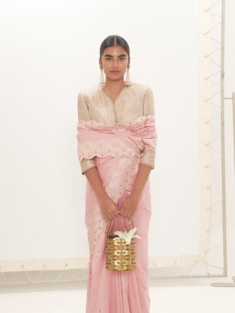 The Candice Saree in Blush Orange