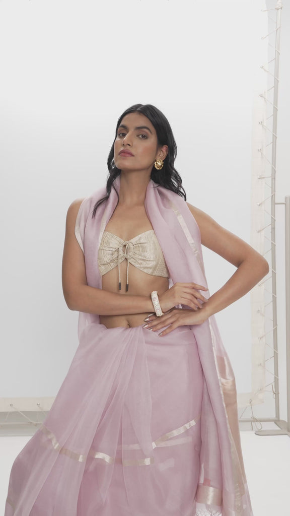 Handwoven Dusty Grape Saree