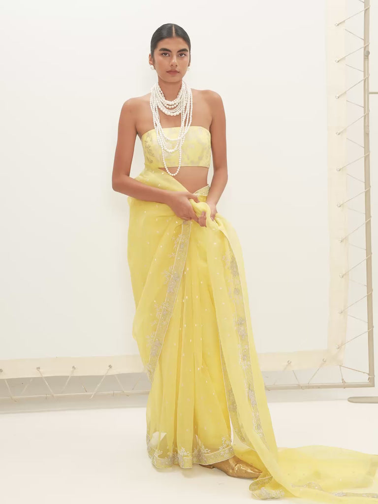 The Eve Saree In Lemon