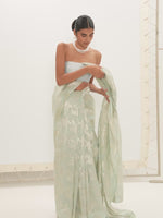The Diana Saree In Aqua Green