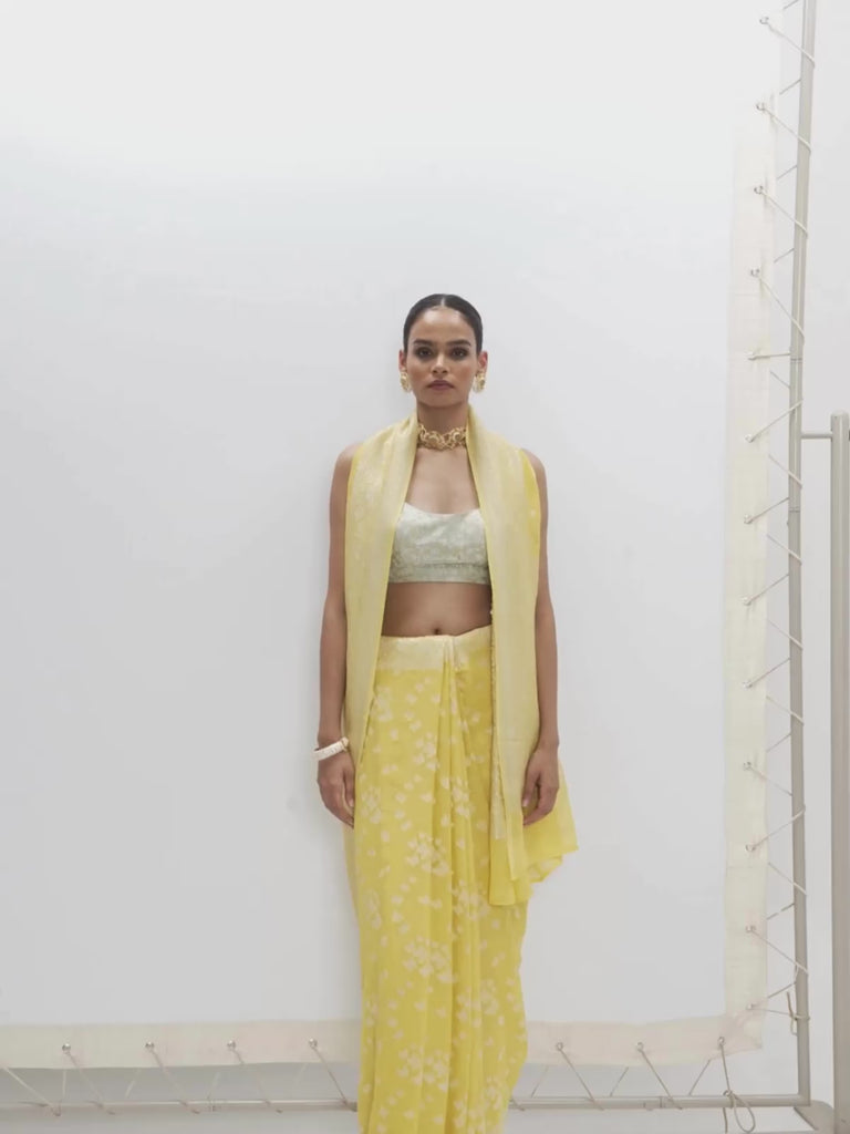 Handwoven Mustard Yellow Saree