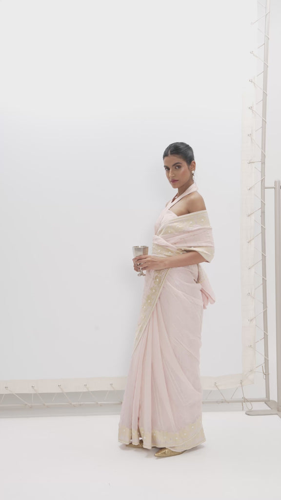 Handwoven Dusty Peach Saree