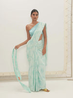 The Ruby Saree In Turquoise Blue