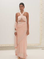 The Luna Saree In Peach