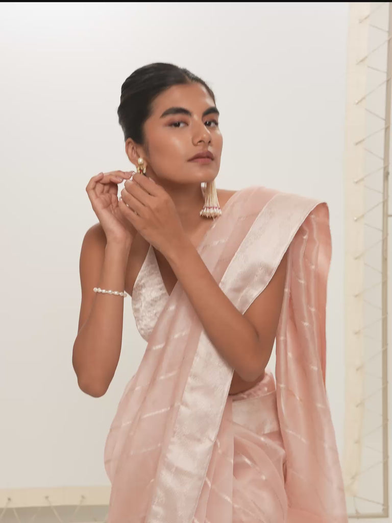 The Ivy Saree In Peach