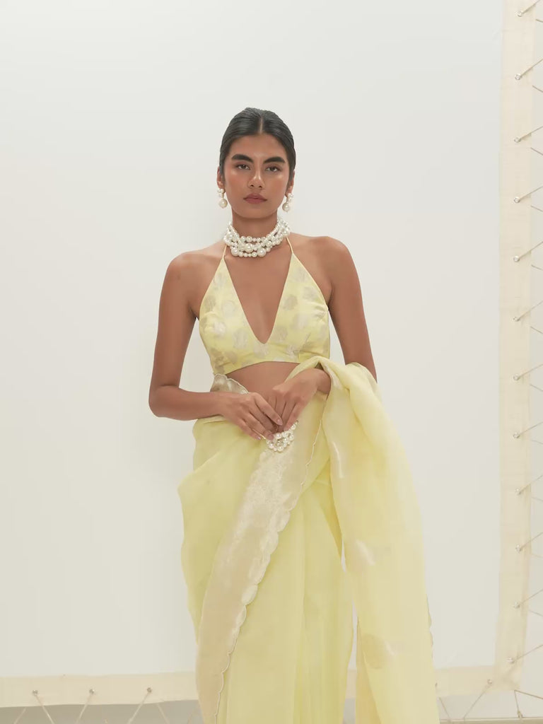 The Serena Saree In Lemon