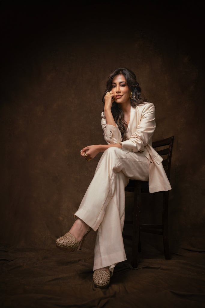 Chitrangada Singh in Ivorie Three Piece Pantsuit