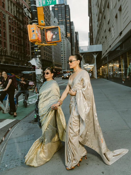 Handwoven Beige Silk Saree
