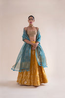 Handwoven Mustard Silk Lehenga Skirt