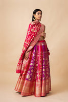 Handwoven Pink and Purple Rangkat Silk Lehenga (The Crossing 2019)