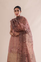 Handwoven Peach Silk Kurta and palazzo