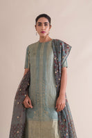Handwoven Mint  Silk Kurta and palazzo