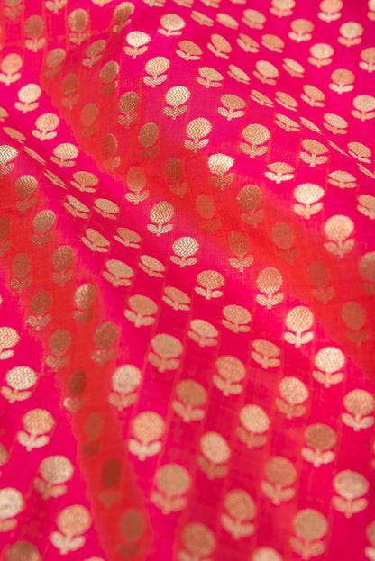 Handwoven Deep Pink Silk Blouse Fabric