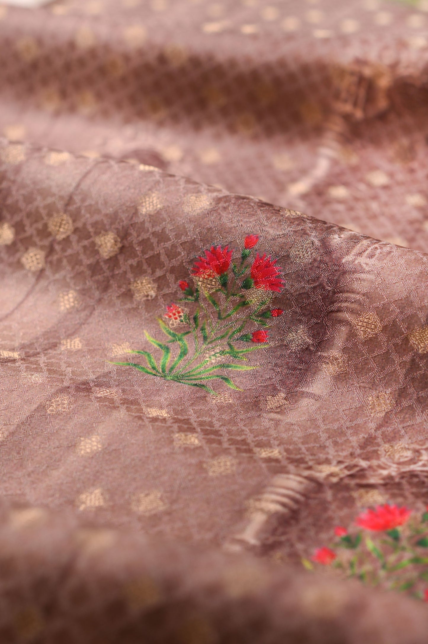 Handwoven Deep Mauve Silk Fabric