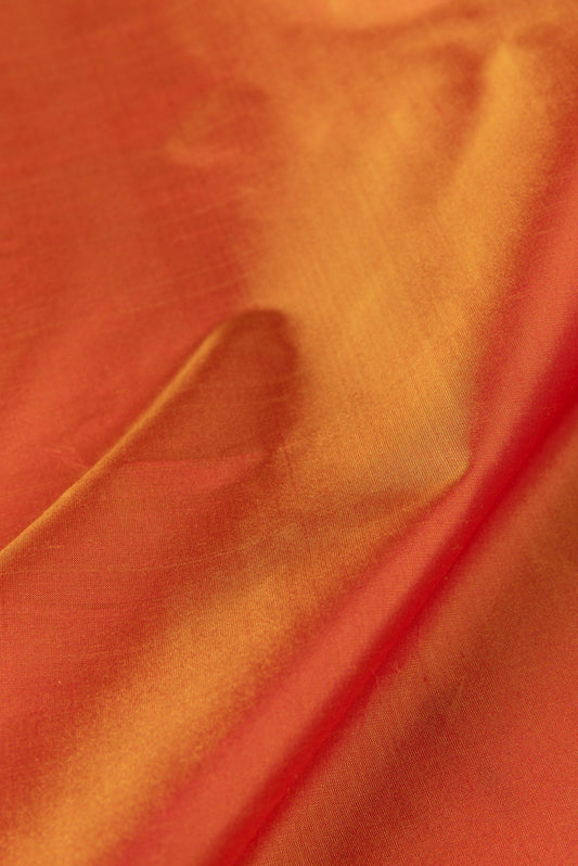 Handwoven Deep Orange Silk Fabric