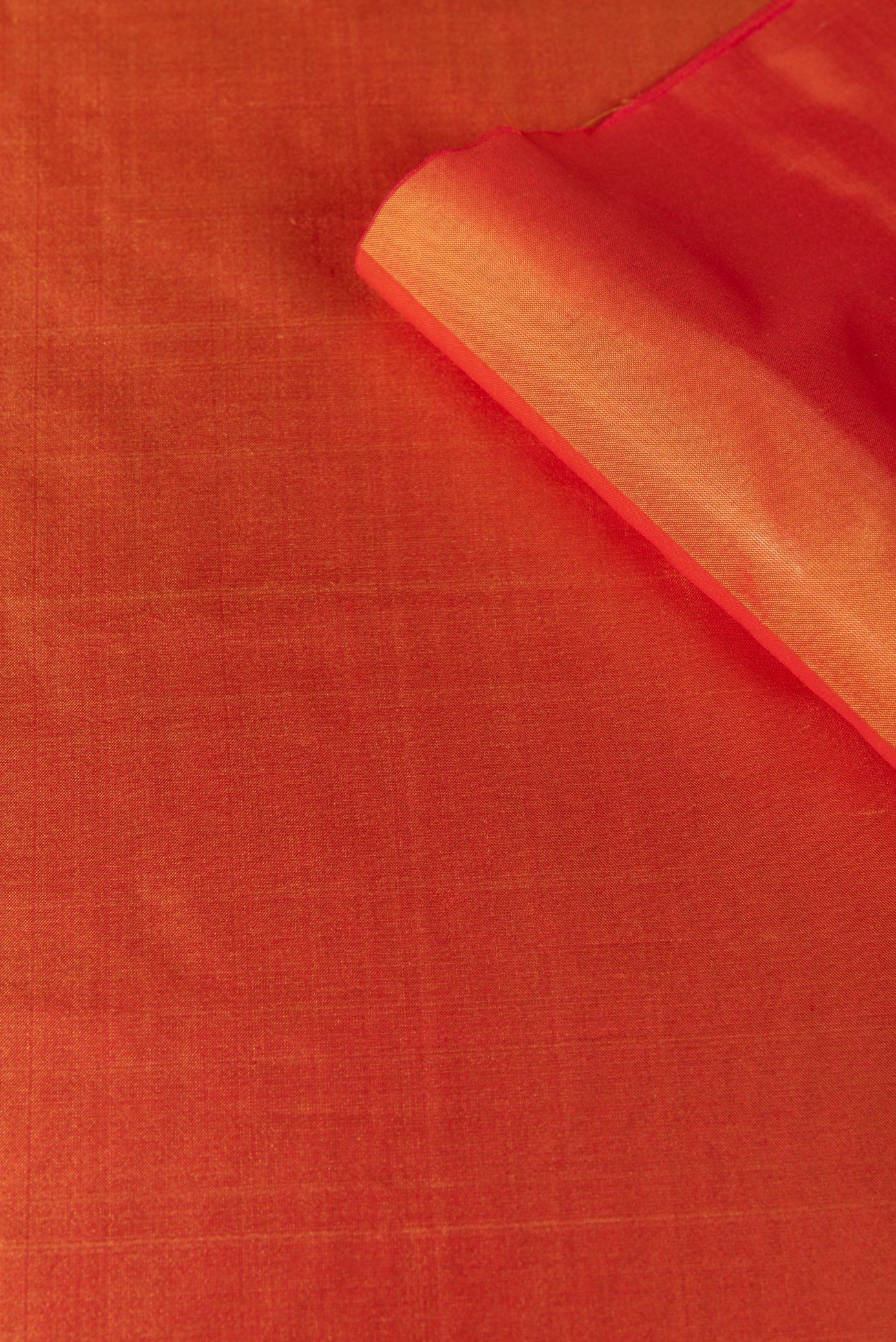 Handwoven Deep Orange Silk Fabric